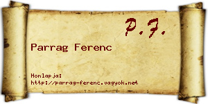 Parrag Ferenc névjegykártya