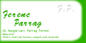 ferenc parrag business card